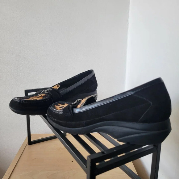 Anne Klein Zerega Black/Brown Leopard Loafers -  Size 9M - Picture 9 of 11